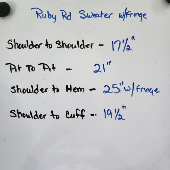 Ruby Rd. Favorites Geranium Sweater With Fringe and Decorative Beads sz X-Large - Picture 10 of 10